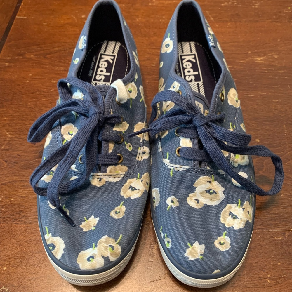 KED floral and blue sneakers